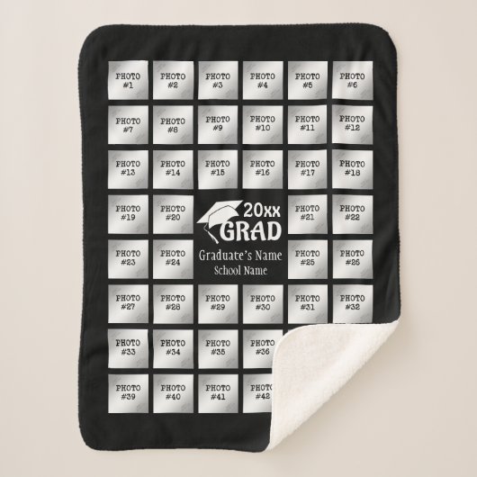 Afstuderen 44 Foto collage (voor Donkere achtergro Sherpa Deken (Voorkant)