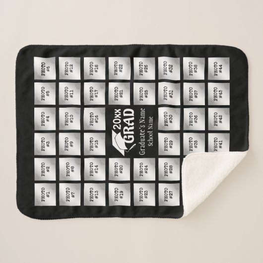 Afstuderen 44 Foto collage (voor Donkere achtergro Sherpa Deken (Voorkant (horizontaal))