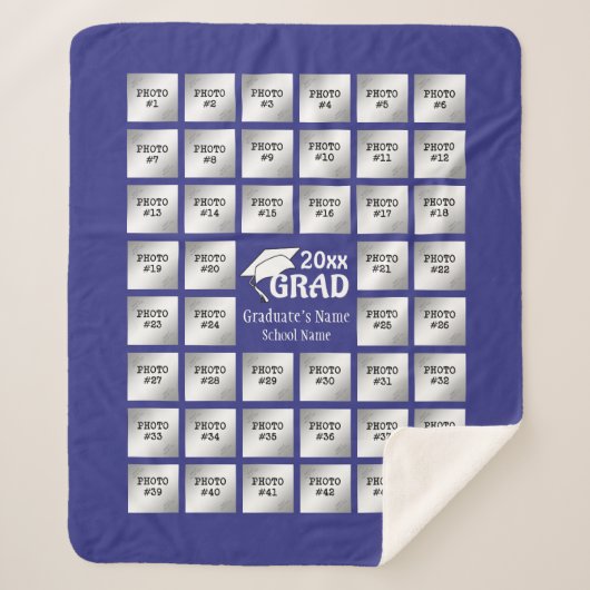 Afstuderen 44 Fotocollage (verwisselbaar PAARS) Sherpa Deken (Voorkant)