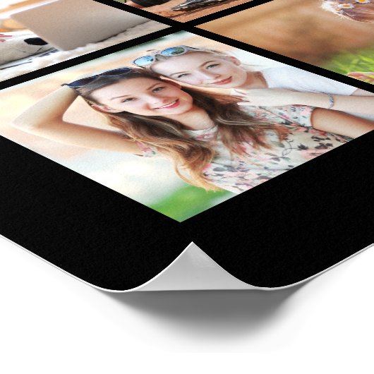 Afstuderen 45 Foto Collage Black Gold Poster (Hoek)