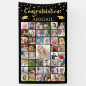 Afstuderen 45 Foto Collage Black Gold Spandoek (Verticaal)