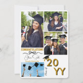 Afstuderen 4 Aangepaste foto's, Afstuderen, Goud & Feestdagenkaart (Voorkant)