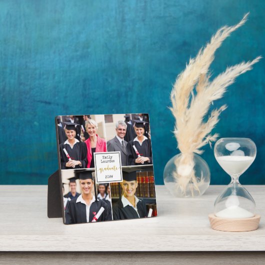 Afstuderen 4 Foto Collage Gold Afstuderen Fotoplaat (Insitu)