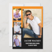 Afstuderen 4 Foto Collage Oranje Black Aankondiging (Voorkant)