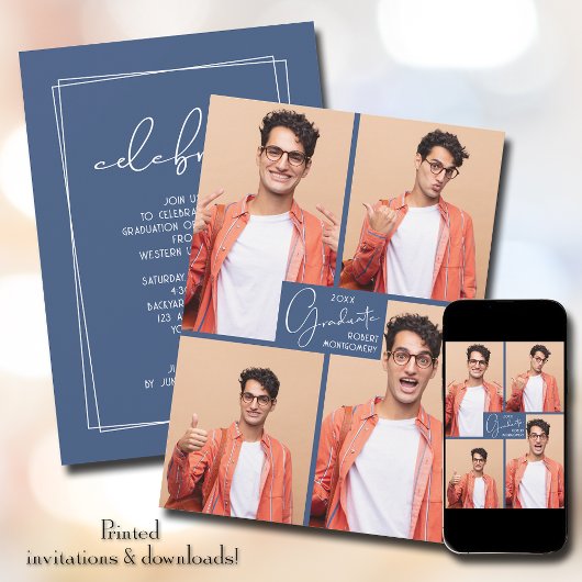 Afstuderen 4 Foto Collage Party Kaart