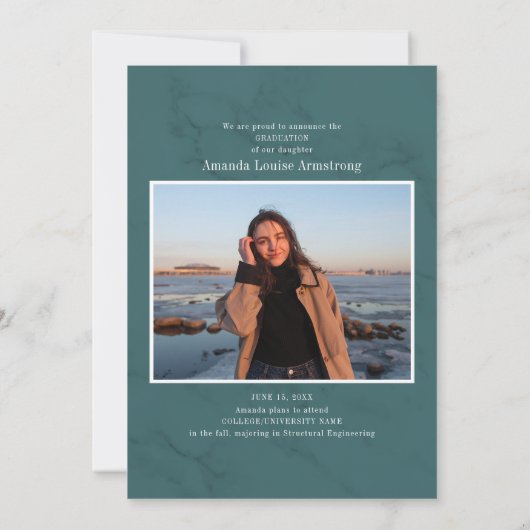 Afstuderen 4 Foto-collage Script Green Marble Aankondiging (Achterkant)