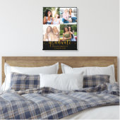 Afstuderen 4 Foto Grid Collage Black en Gold Canvas Afdruk (Insitu (Slaapkamer))