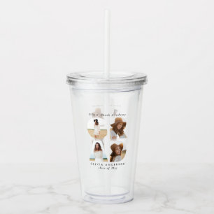 Afstuderen 4 foto modern gepersonaliseerd eenvoudi acryl drinkbeker