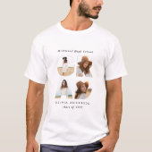 Afstuderen 4 foto modern gepersonaliseerd elegant t-shirt (Voorkant)