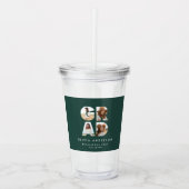 Afstuderen 4 foto modern gepersonaliseerd groen acryl drinkbeker (Voorkant)