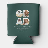 Afstuderen 4 foto modern gepersonaliseerd groen blikjeskoeler (Voorkant)