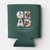 Afstuderen 4 foto modern gepersonaliseerd groen blikjeskoeler (Achterkant)