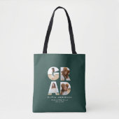 Afstuderen 4 foto modern gepersonaliseerd groen tote bag (Voorkant)
