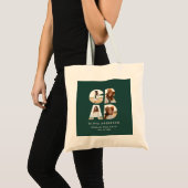 Afstuderen 4 foto modern gepersonaliseerd groen tote bag (Voorkant (product))