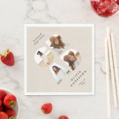 Afstuderen 4 foto modern gepersonaliseerd natuurli servet (Insitu)