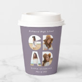 Afstuderen 4 foto modern gepersonaliseerd paars ch papieren bekers (Achterkant)