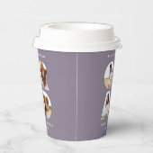 Afstuderen 4 foto modern gepersonaliseerd paars ch papieren bekers (Rechts)