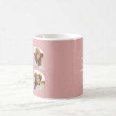 Afstuderen 4 foto modern gepersonaliseerd roze mei koffiemok (Center)