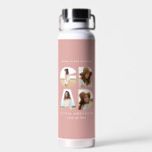 Afstuderen 4 foto modern gepersonaliseerd roze waterfles (Achterkant)