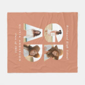 Afstuderen 4 foto modern gepersonaliseerd terracot fleece deken (Voorkant (Horizontaal))