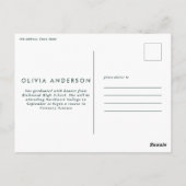 Afstuderen 4 foto moderne aankondiging groen briefkaart (Achterkant)