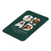 Afstuderen 4 foto moderne aankondiging groen magneet (Linkerzijde)