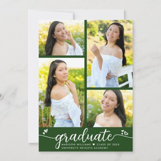 Afstuderen 4 Foto Moderne kalligrafie Hartelijk gr Aankondiging (Voorkant)