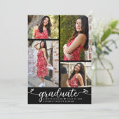 Afstuderen 4 Foto Moderne kalligrafie Hartelijk zw Aankondiging (Staand voorkant)