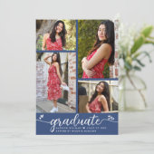 Afstuderen 4 Foto Moderne kalligrafie Haruw blauw Aankondiging (Staand voorkant)