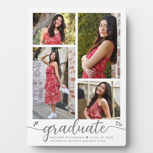 Afstuderen 4 Foto Moderne kalligrafie Wit Fotoplaat (voorkant)