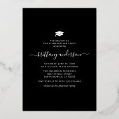 Afstuderen 4 Foto Real Gold Folie Uitnodiging (Achterkant)