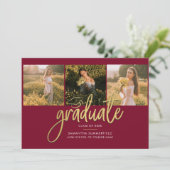 Afstuderen 4 Fotocollage Klasse van 2025 Aankondiging (Staand voorkant)