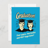 Afstuderen: 4 jaar, 2 boeken aankondigingskaart (Voorkant / Achterkant)