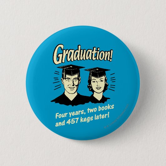 Afstuderen: 4 jaar, 2 boeken ronde button 5,7 cm (Voorkant)