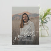 Afstuderen 4 Photo Collage Graduation Party Kaart (Staand voorkant)