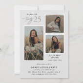 Afstuderen 4 Photo Collage Graduation Party Kaart (Achterkant)