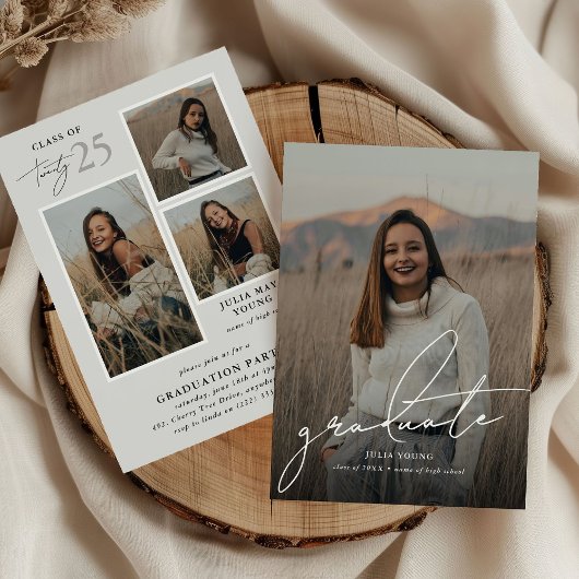 Afstuderen 4 Photo Collage Graduation Party Kaart