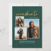 Afstuderen 4 Photo Collage Script Green Afstudeerd Aankondiging (Voorkant)