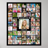 Afstuderen 55 Foto Collage Personaliseer uw kleur Poster (Voorkant)