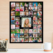 Afstuderen 55 Foto Collage Personaliseer uw kleur Poster