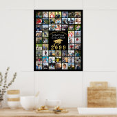 Afstuderen 55 Foto Collage Zwart Gouden Baret Poster (Keuken)