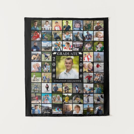 Afstuderen 55 Fotocollage aangepaste kleur achterg Wandkleed (Voorkant)