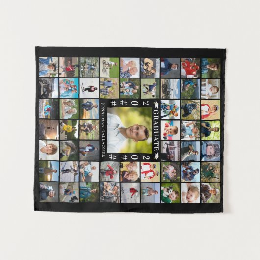 Afstuderen 55 Fotocollage aangepaste kleur achterg Wandkleed (Voorkant (horizontaal))