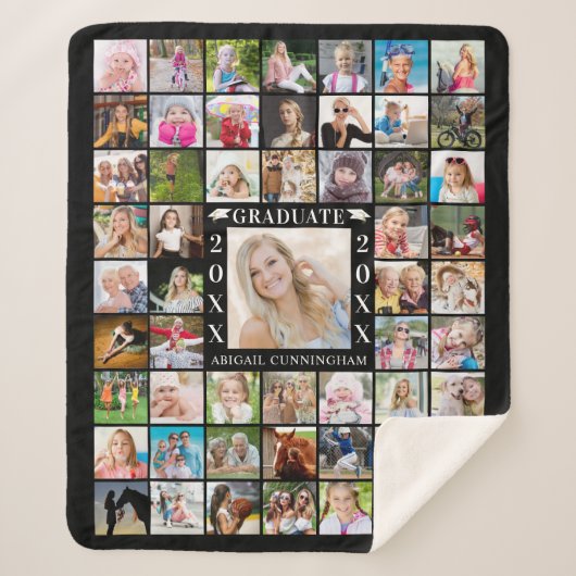 Afstuderen 55 Photo Collage Memory Sherpa Deken (Voorkant)