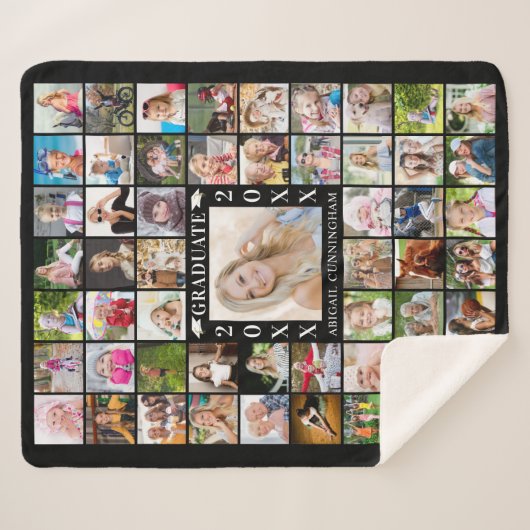 Afstuderen 55 Photo Collage Memory Sherpa Deken (Voorkant (horizontaal))