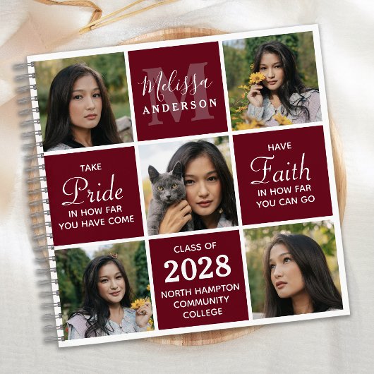 Afstuderen 5 Foto Collage Afstuderen Modern Guest Notitieboek