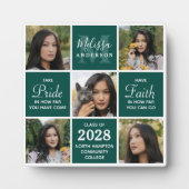 Afstuderen 5 Foto Collage Emerald Green Afstuderen Fotoplaat (Voorkant)