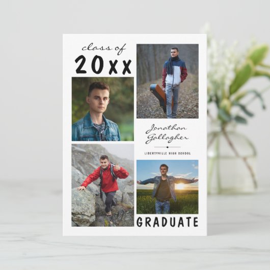 Afstuderen 5 Foto handgeschreven script Aankondiging (Staand voorkant)