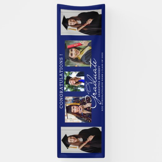 afstuderen 5 Fotocollage Gefeliciteerd met 2024 Bl Spandoek (Verticaal)