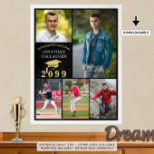 Afstuderen 5 Fotocollage Zwart Goud Pet Poster